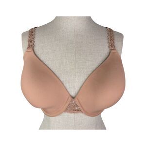 Wacoal Level Up Chantilly Lace Contour Bra sz 34G * T-Shirt Bra Beige Tan Nude